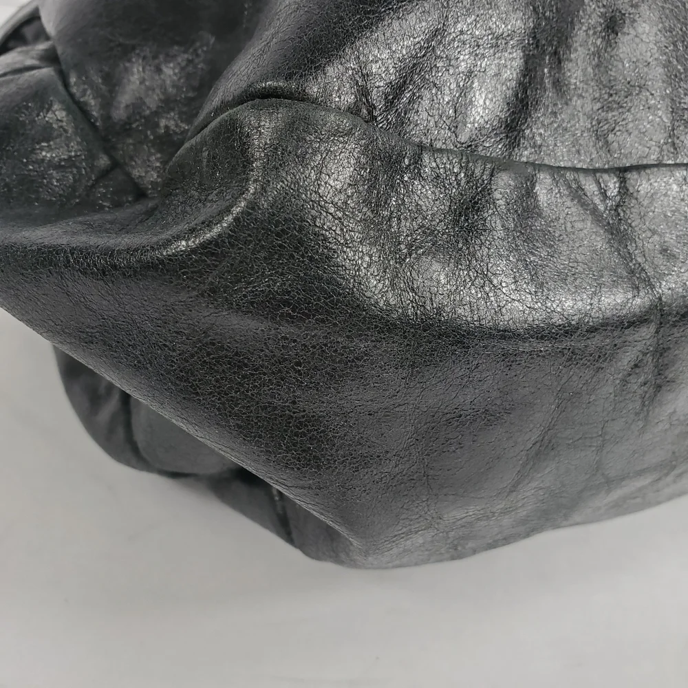 Innue Italy Black Leather Hobo Handbag